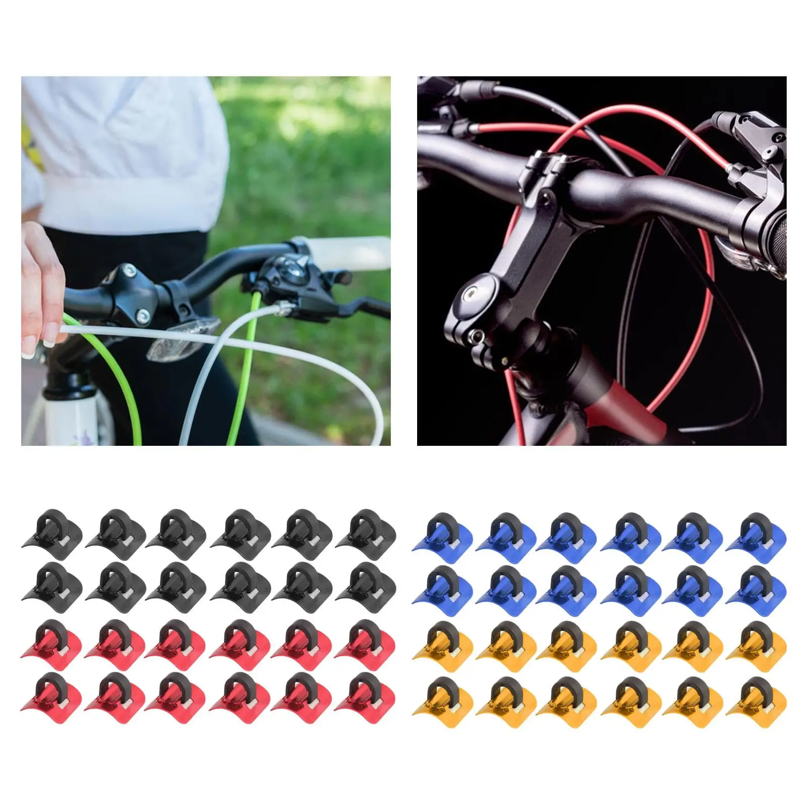 10 Pieces Bike Brake Cable Clips Bike Fork Brake Hose Guides Lightweight Bicycle Brake Housing Buckle for Road Mountain Bikes