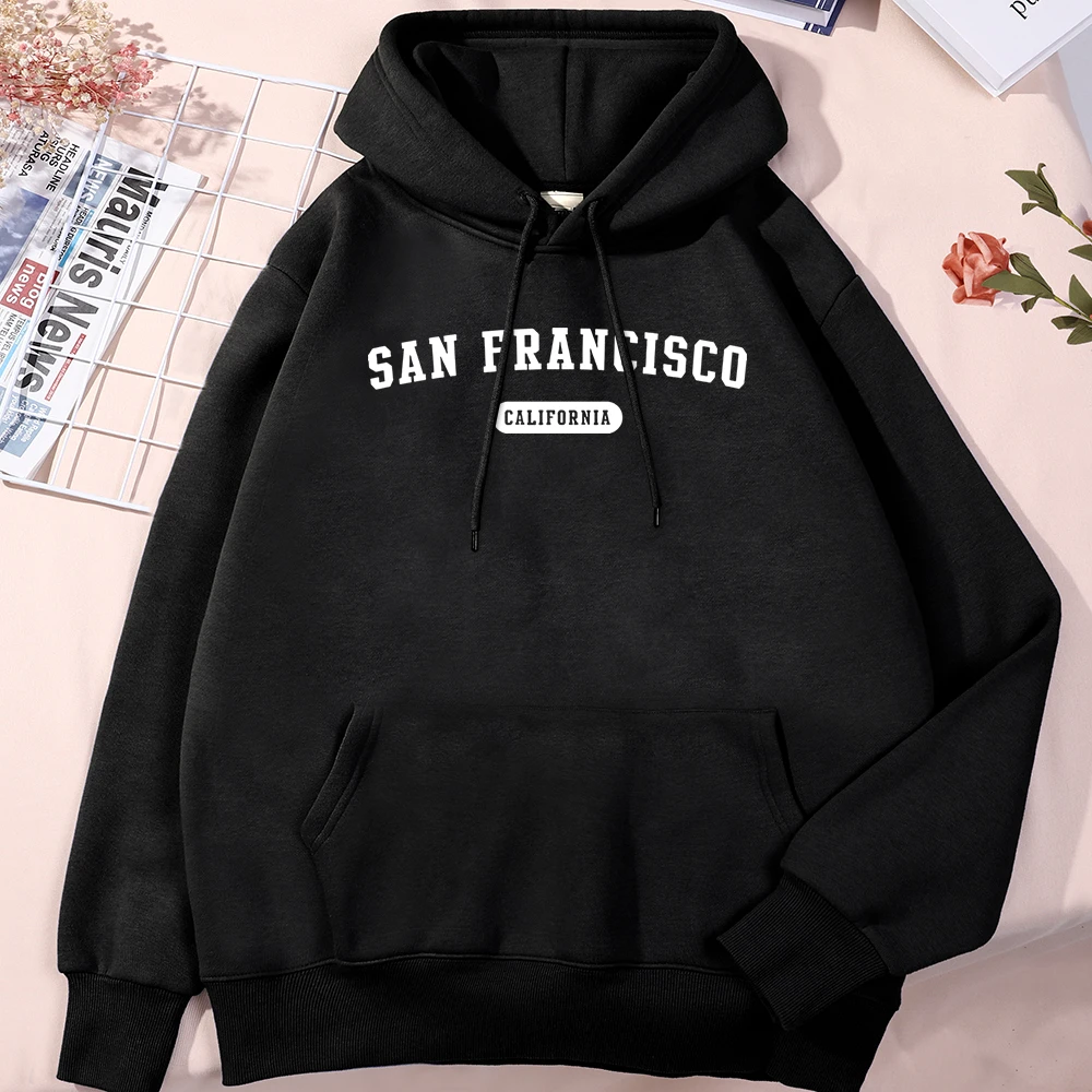 Sudadera con capucha con estampado de letras de San Francisco California hombre, Jersey informal Simple, ropa americana, de moda para hombre| | - AliExpress