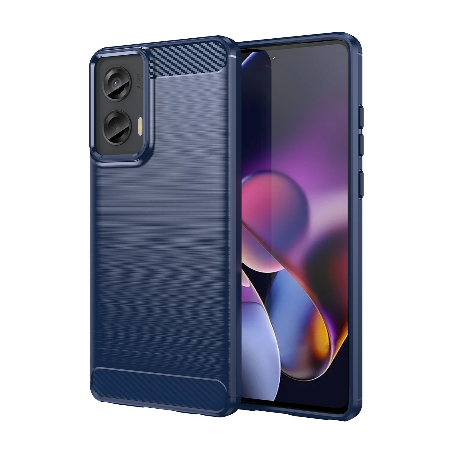 Luxury Shockproof Matte Silicone Case with Soft Carbon Fiber Design