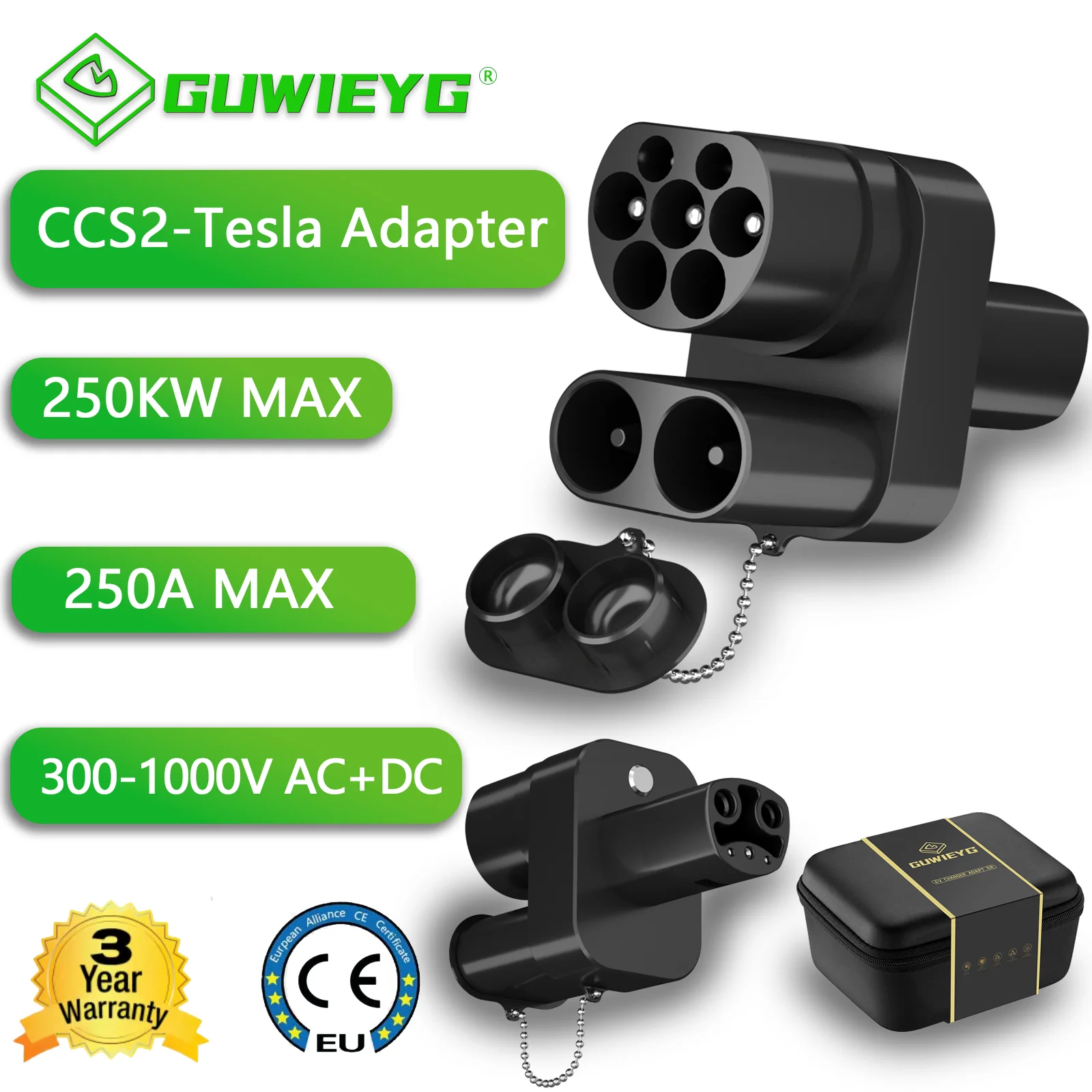 CCS2-to-Tesla-AC-DC-Adapter-Convertor-250Amper-1000V-250KW-for-Model-3 ...