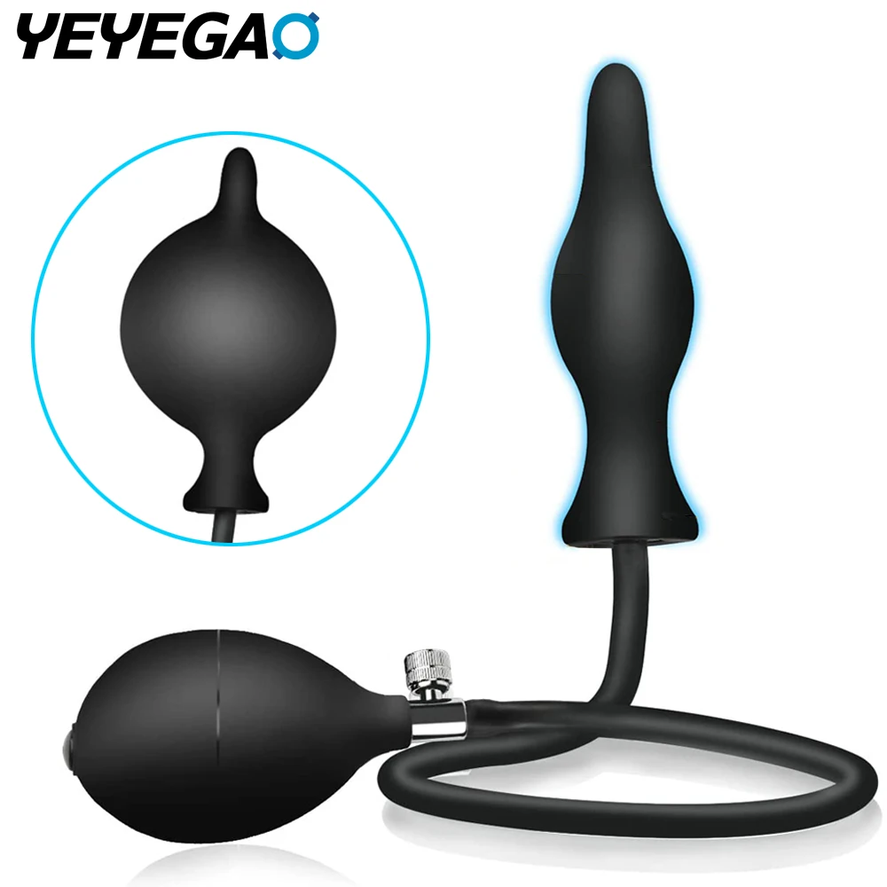 Inflatable Butt Plug Body-Safe Silicone Anal Balloon Pump With Quick Release Valve For Beginners Advanced Sex Toys