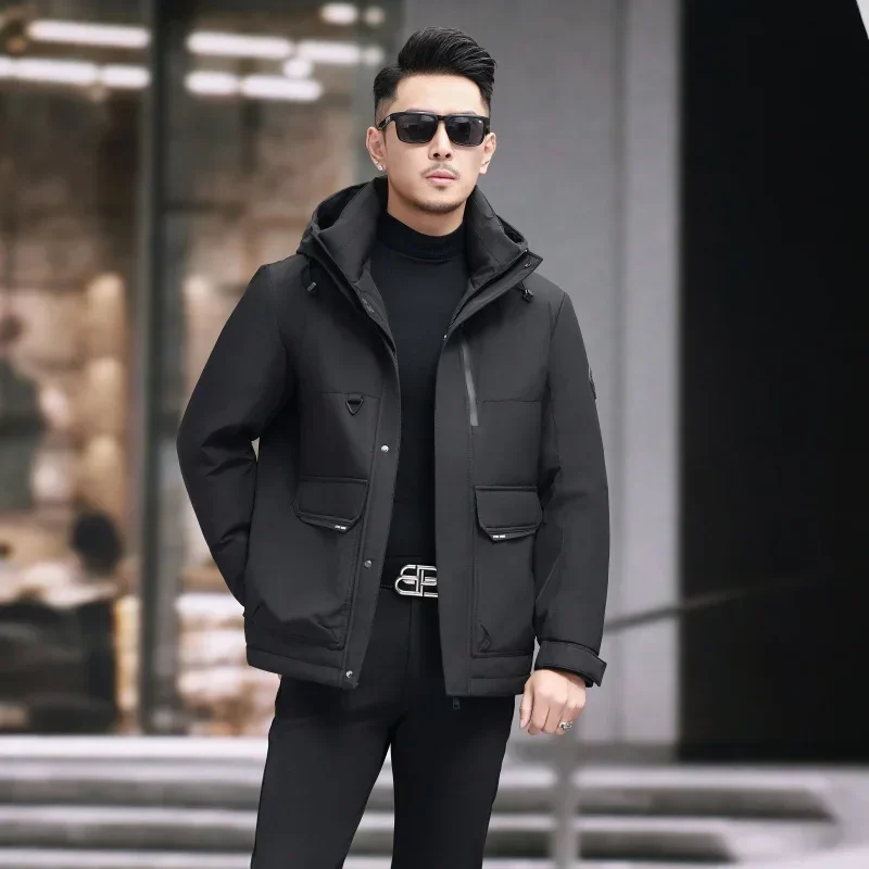 Chaqueta de invierno para hombre, chaqueta acolchada de plumón de pato, ropa de diseñador, chaquetas con capucha para hombre, chaqueta acolchada para hombre, abrigo frío informal para hombre