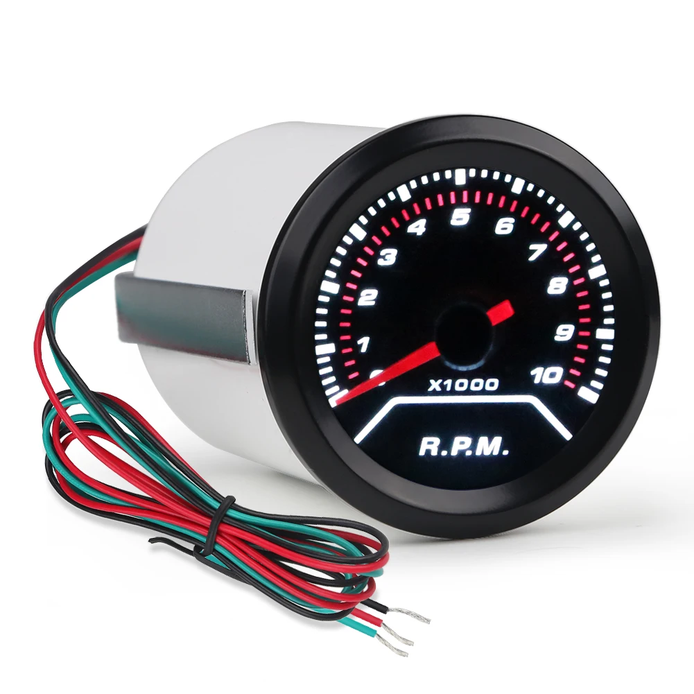 자동차 타코미터 타코 0-10000 RPM 게이지 범용, 4 6 8 실린더 엔진, 자동차 SUV 미터, 내부 부품 액세서리, 52mm