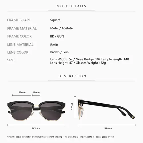 ZENOTTIC 2026 Trend Classic Brand Square Sunglasses Fashion Metal&Acetate UV400 Shade for Unsiex - Image 5