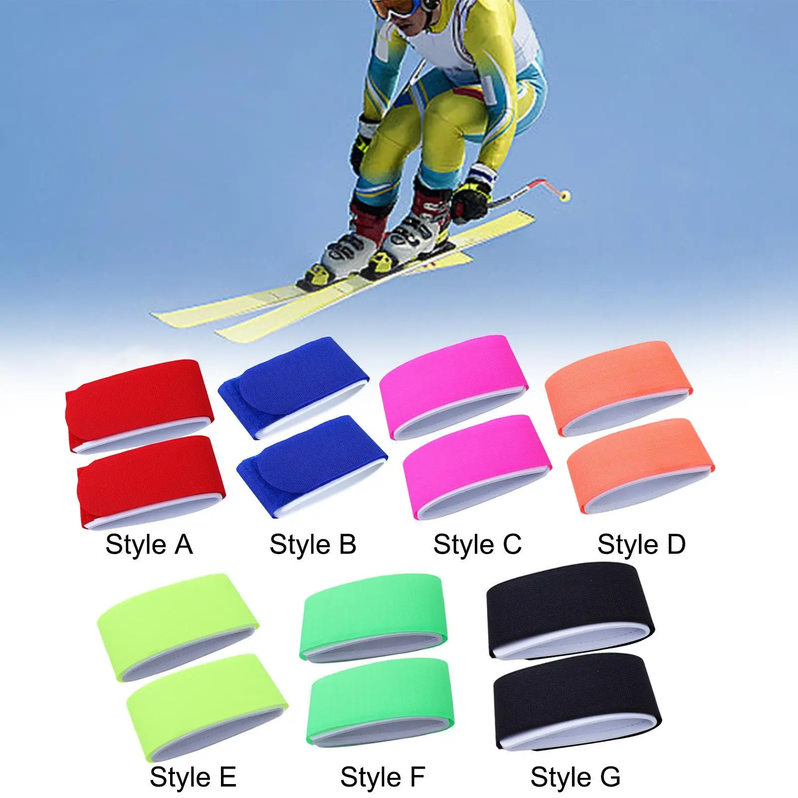 2x Ski Straps Ski Wraps Straps Ski Fastener Straps Transport Your Skis Multipurpose Ski Wraps Ties for Outdoor Ski Accessories 3