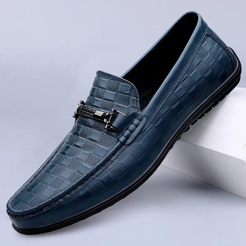 

2023 Spring and Autumn Unisex Genuine Leather Bean Shoes Comfortable Breathable Lightweight Casual Loafer Leather Shoes