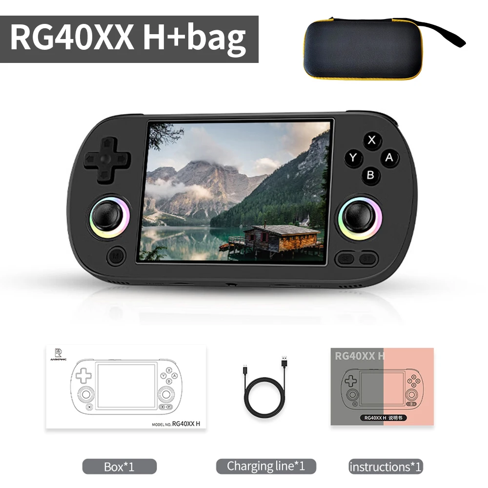 RG40XX H Handheld Game Console, Console de Videogames Retro, 4.0 "IPS Screen Joystick, Suporte 5G WiFi, Bluetooth, Iluminação RGB 9