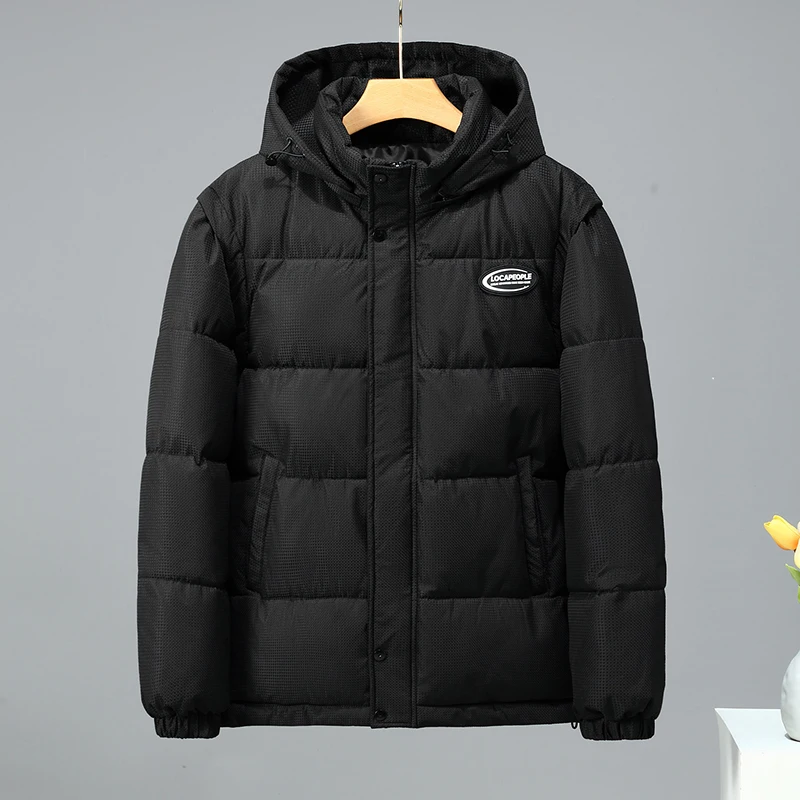 ZOZOWANG 160KG 2023 New Winter Fattening Men's Removable Sleeve Cotton Jacket Men's Parkas Thickened Coat Plus Size 8XL 9XL 10XL