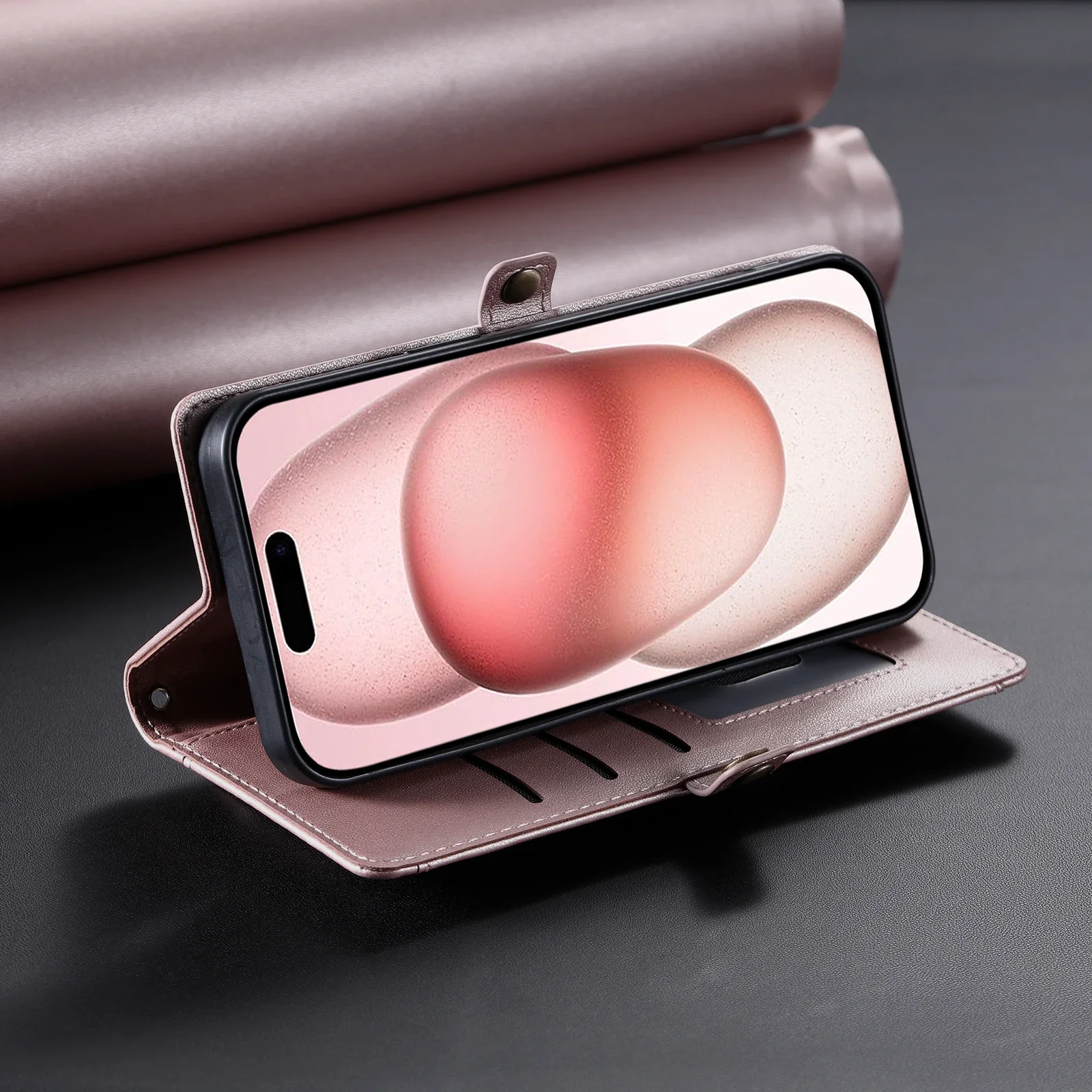 Luxurious Crossbody Leather Wallet Case with Card Slot and Pocket
