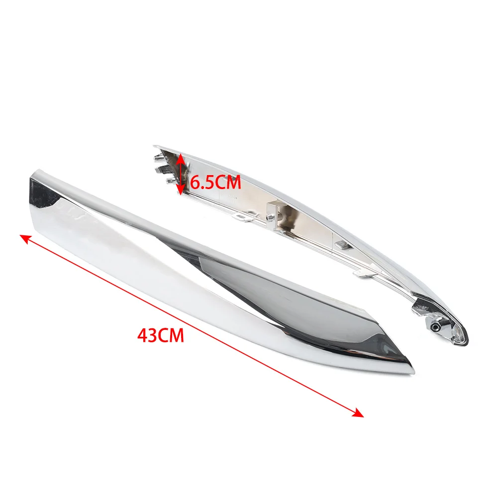 Chrome Car Front Bumper Fog Light Grille Insert Molding Strip Trim Support Plate For Jaguar XF