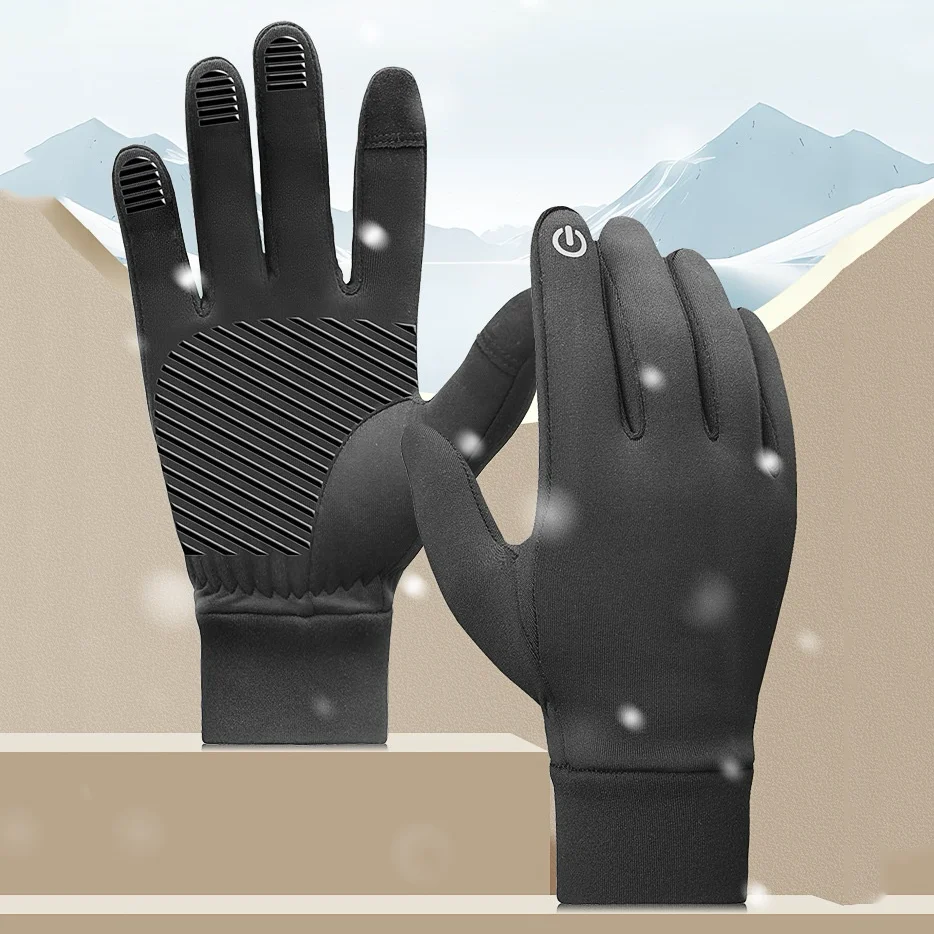 Sports Non-slip Gloves Riding All Refers to Touch Screen Warm Electric Bike Wear gloves for Men Women Autumn  Winter 3