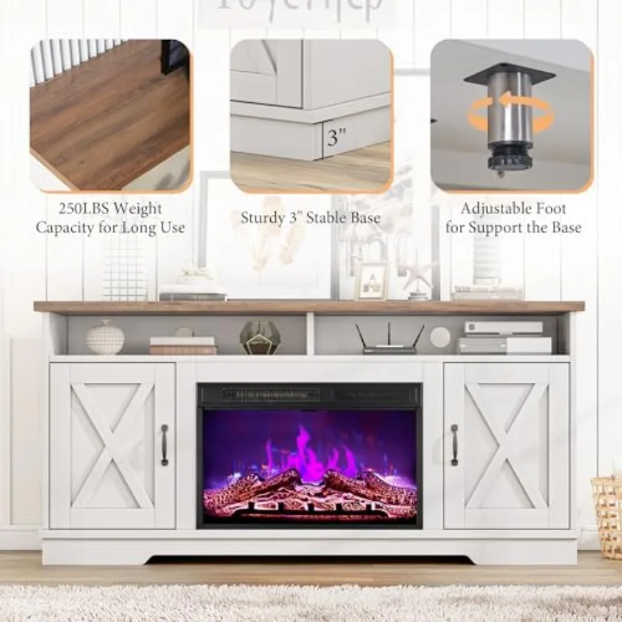 Farmhouse Fireplace TV Stand 6