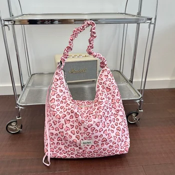 Borsa a Tracolla Hobo con Motivo Leopardato Sweet Heart, Borsa Shopper da Donna con Manico Intrecciato e Grande Capacità per Uso Quotidiano