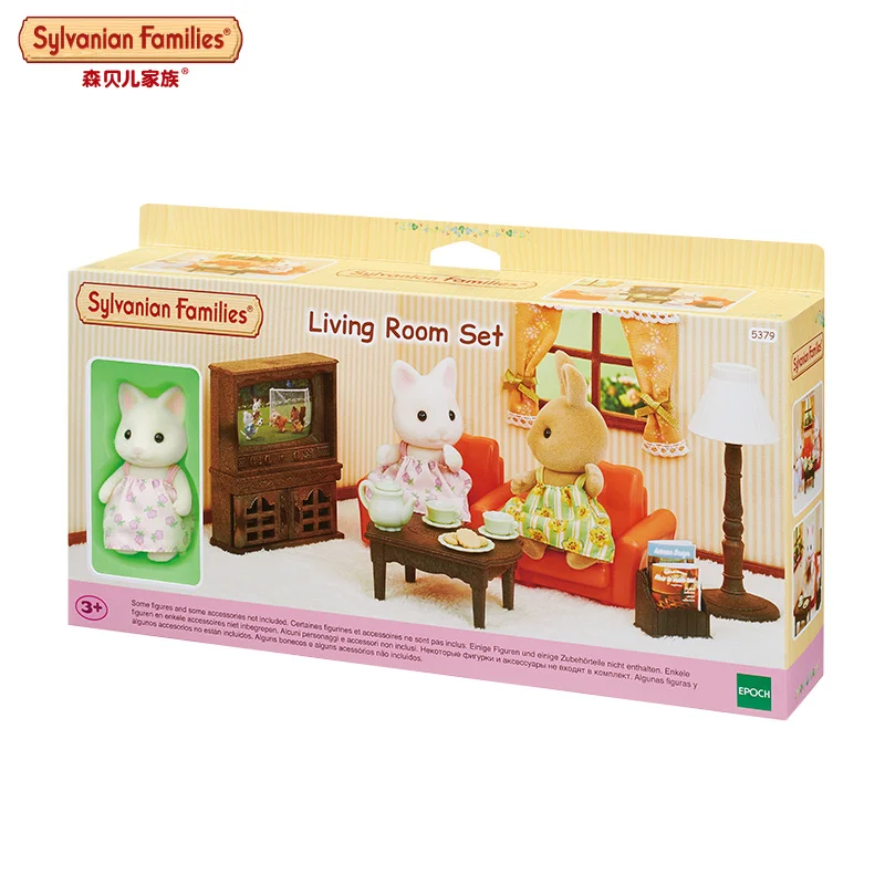 Sylvanian Families Living Room Reception Set Playhouse Toys Parent Child Simulation House Accessories Toys Birthday Gifts 3