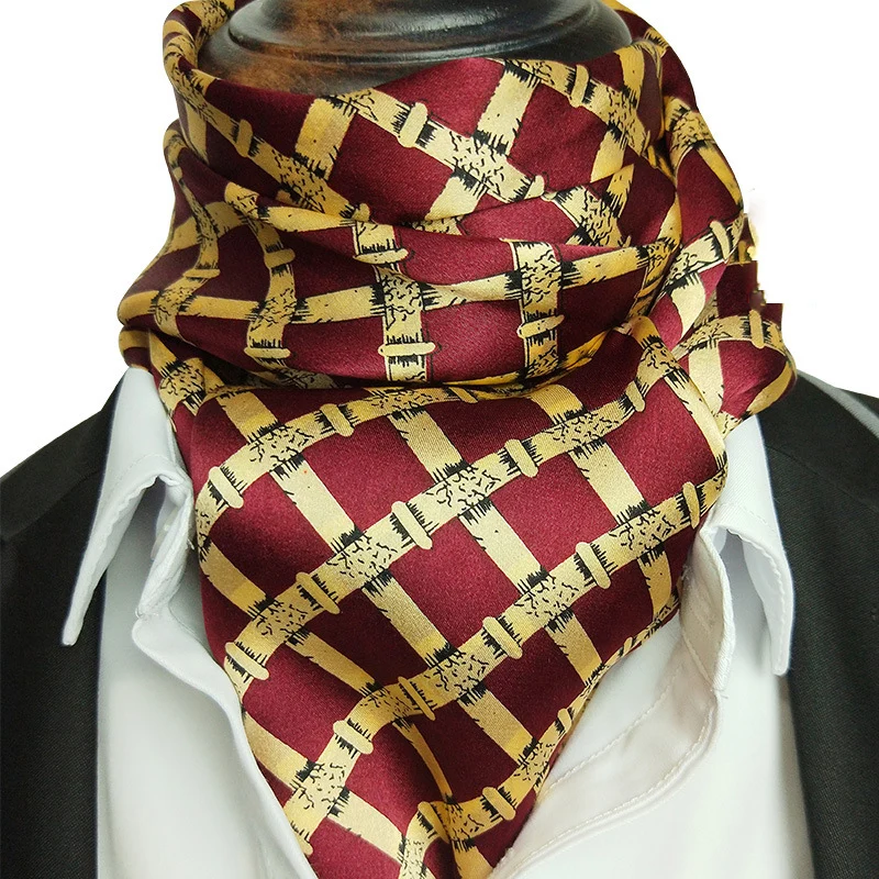 Men Silk Scarf Natural Silk Neck Scarf Accessory 100% Pure Silk Male Plaid Long Scarves Neckerchief Business Casual Scarves mens designer scarf Scarves