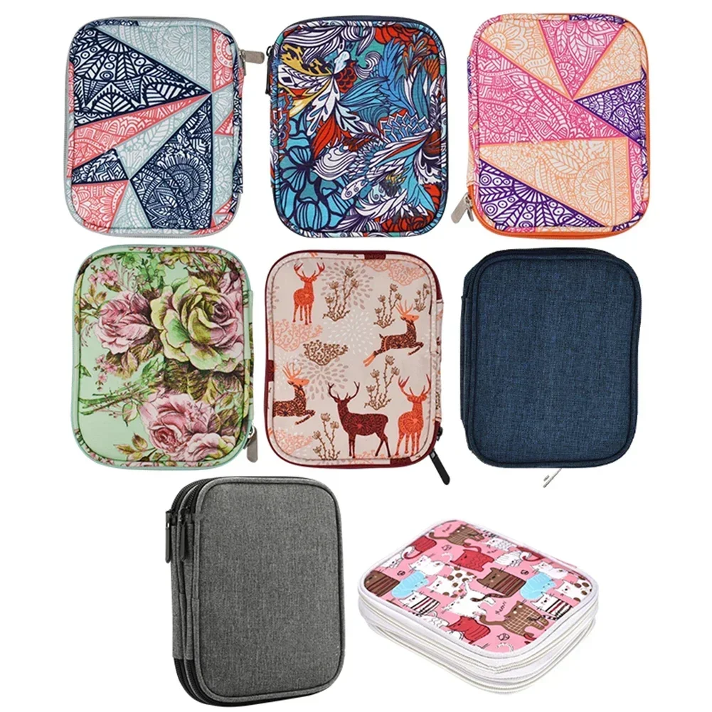 Empty Crochet Hooks Pouch Storage Bag Knitting Kit Case Organizer Bag For Crochet Needles Scissors Ruler Sewing Kit