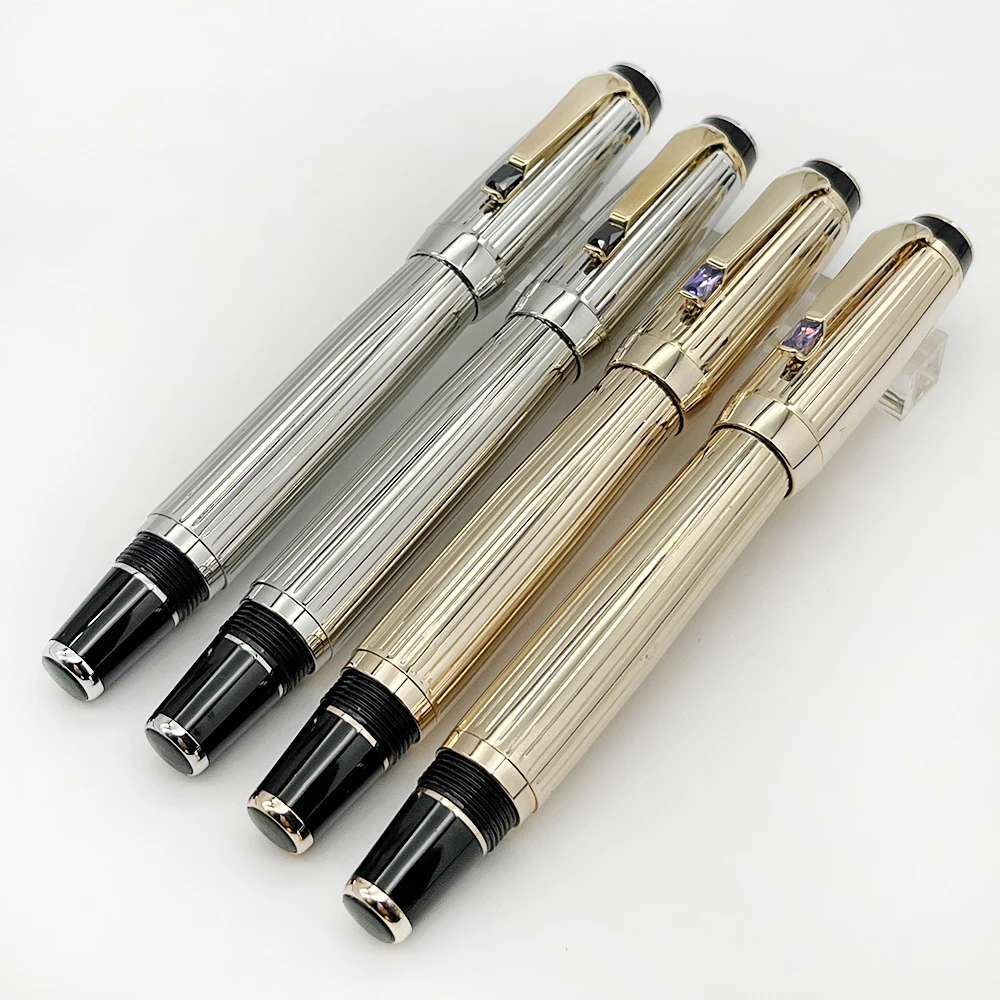 MB Bohemia Luxury Fountain Pens With Diamond Clip Random Stone Color Writing Gift Stationery Office Supplies