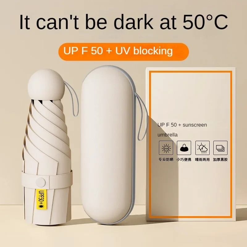 Ультракомпактный капсульный зонт Carmenny с защитой от ультрафиолета. 3-скоростной зонт с автоматическим отверстием для защит...