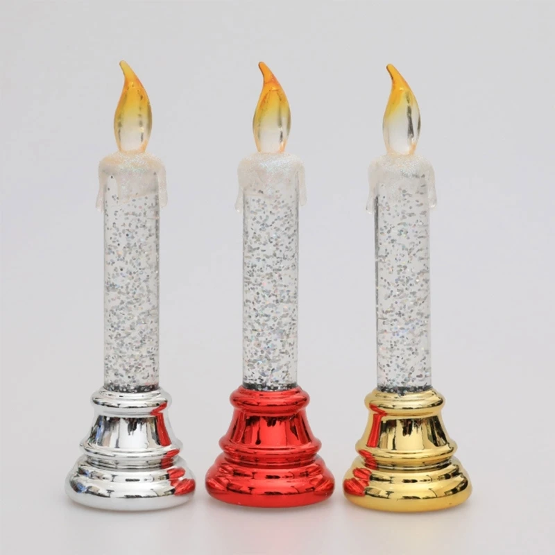 LED Glitter Flameless Candle Luminous Electronic Candle Romantic Party Home  Decor Christmas Decoration Lovely Night Light