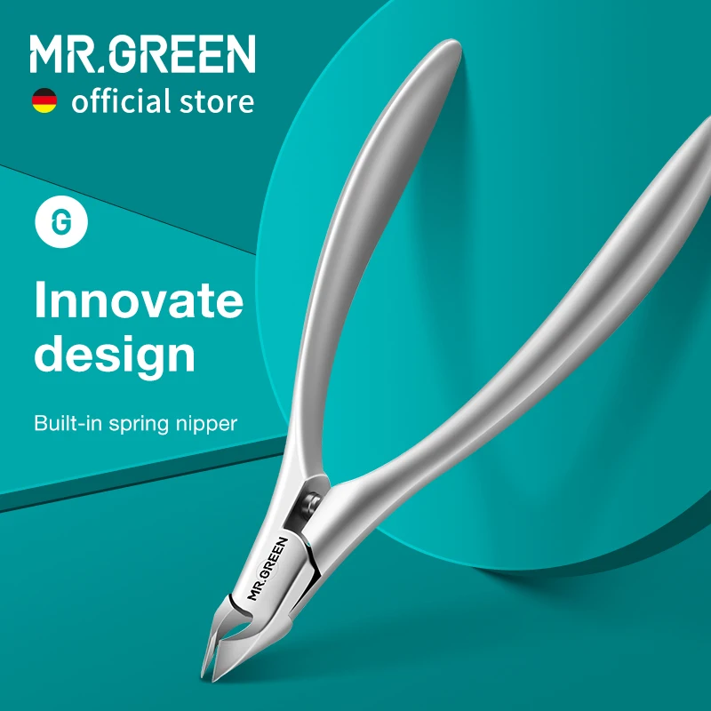 Cuticle Scissors MR.GREEN Cuticle Nippers Innovate Built-In Spring Clippers Trimmer Dead Skin Remover Manicure Beauty Tool