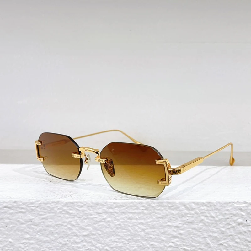 

Alloy Rimless Rectangle Women Men Sunglasses Retro Vintage Colored Sun Glasses Trendy Brand Designer Shade Eyewear UV400 Oculos