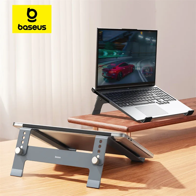Baseus-alumínio Liga Laptop Stand Suporte Vertical Ajustável para Notebook Engrenagens Macbook Air Pro 17 in