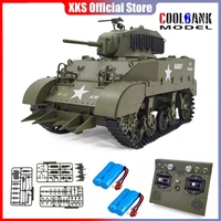 COOLBANK MODEL RC Tank 1/16 USA Stuart M5A1 Isoscale Simulation Model Open The Cannon Barrel Retractable Tank Toys Toys for Boys 1