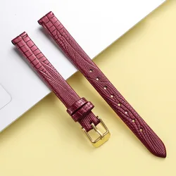 Premium Ultra - Thin Leather Watch Strap - High - Quality Waterproof Sport Band - 8mm (Wine Red)