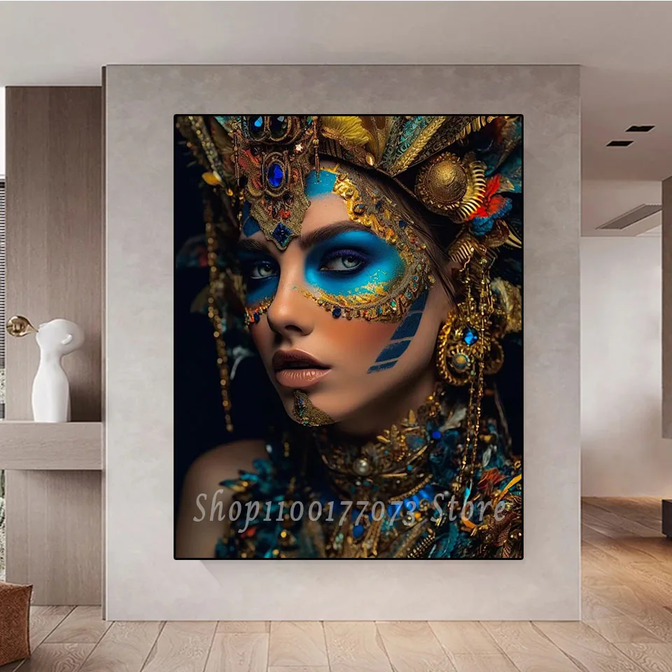 Peinture au diamant de reine éma enne, perceuse carrée complète, portrait  de femme de prairie et d'Égypte, broderie au point de croix, décoration  d'intérieur faite à la main, S70 - AliExpress, image size:960x960