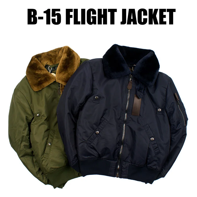 

Air Force New B-15 Jacket Flying Detachable Collar Outdoor Camping Combat Cycling Climbing Men's Women's Cotton Padded Coat Tops