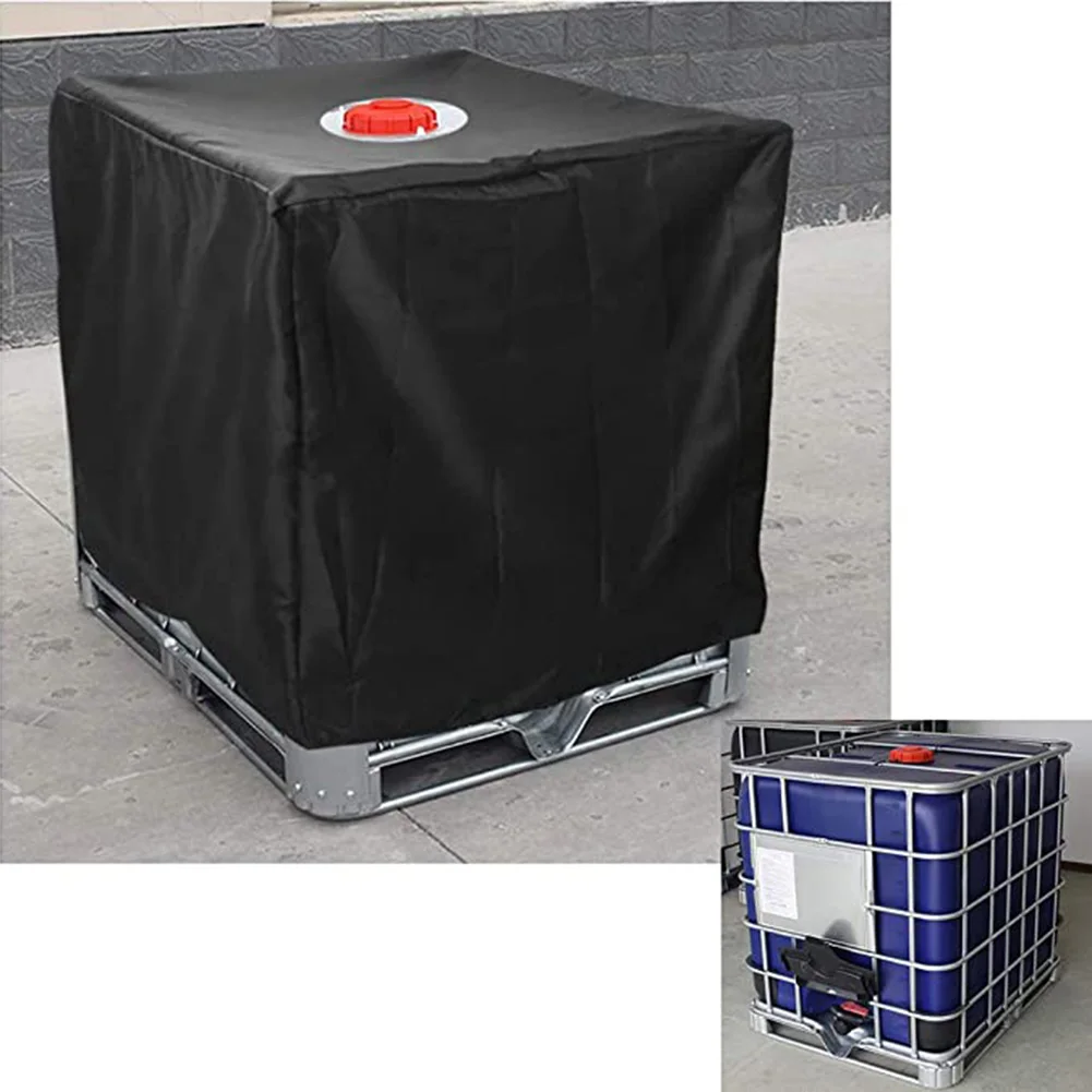 D2 Black 600L Water IBC Tank Protective Cover Tote Outdoor Waterproof Dustproof Cover Sunscreen Garden Yard Home Rain Container