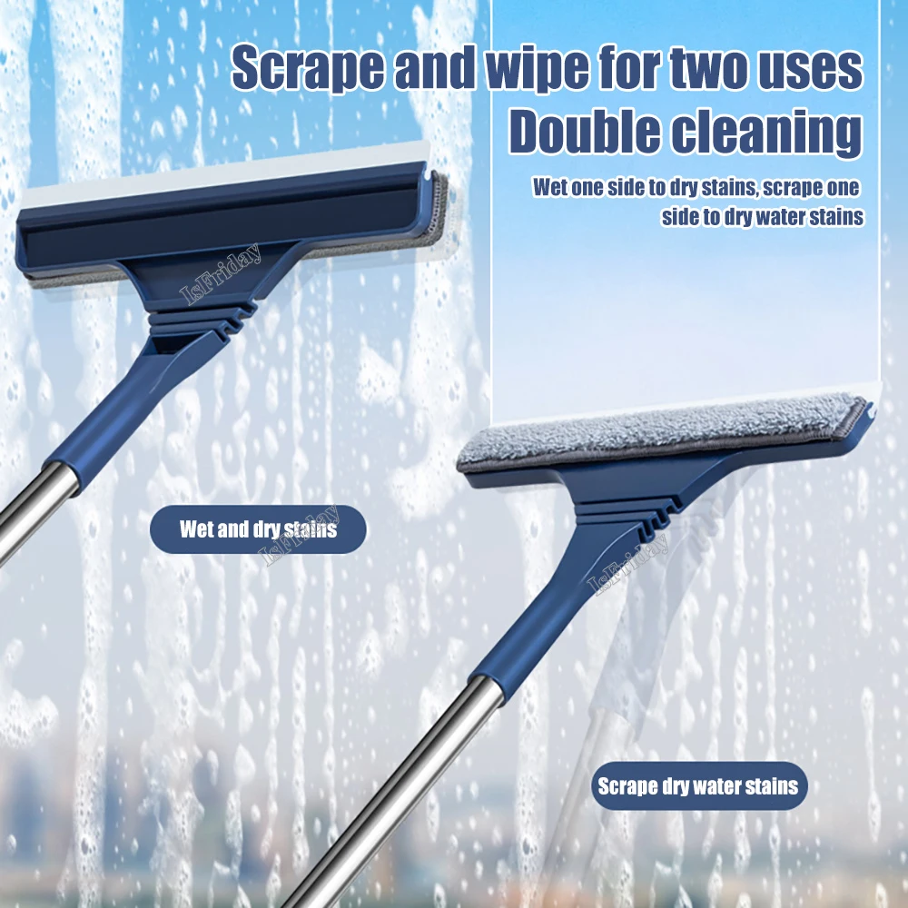 3 in 1 Window Screen Cleaner Brush with Handle, Magic Window Cleaning  Brush, Also Suitable for Window Washer Squeegee Kit, Window Cleaner  Squeegee
