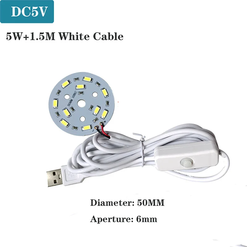 LED Lamp LED Light Panel DC5V LED Light Board SMD5730 One Color Lamp Source 1W 2W 3W 4W 5W 10W12W 30W With 1.5M USB Plug ON/OFF Switch white warm Light.