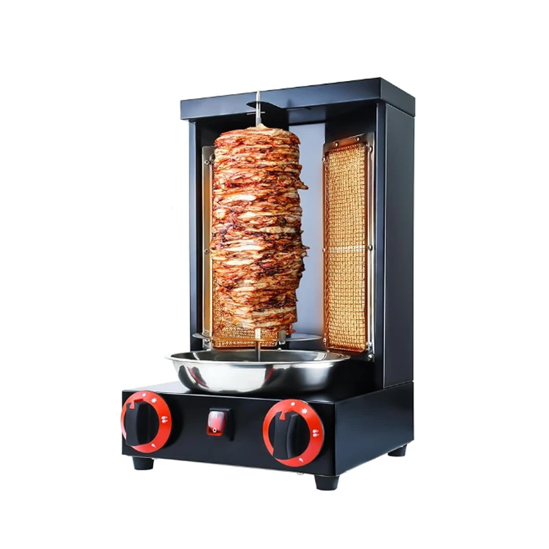 Gas Oven Doner Kebab Grill Vertical Broiler Machine Gyro Grill Stainless Automatic Rotating Rotisserie Oven Rotary Heating Pipe
