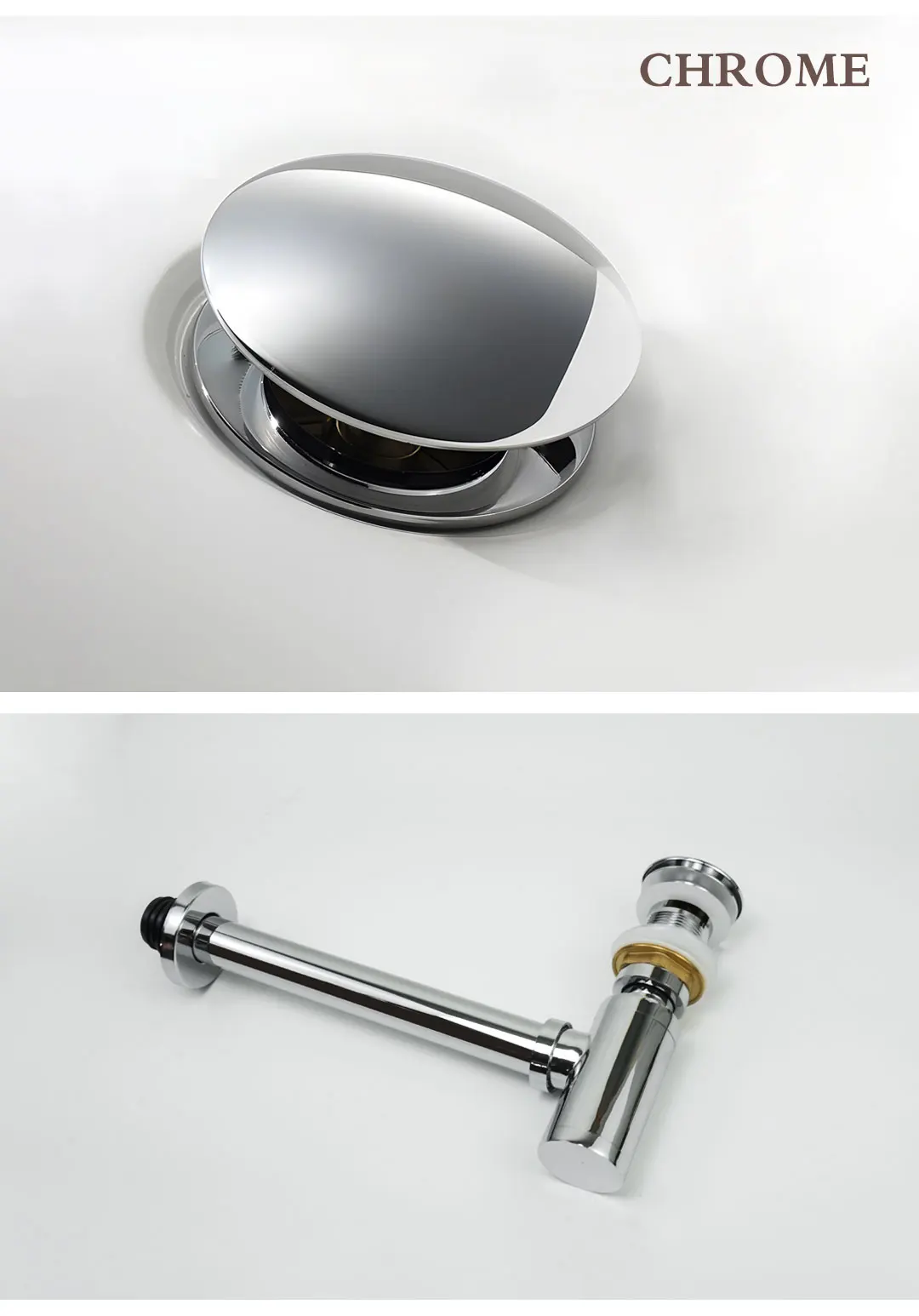 Siphon Carré Chromé Découpable D32mm SIBILLE