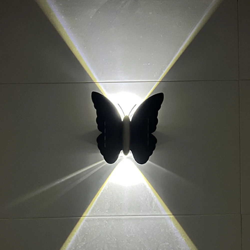 Butterfly Solar Wall Light Outdoor Wall Lantern Motion Sensor Decorative Porch Light IP65 Waterproof Auto On/Off for Fence Patio