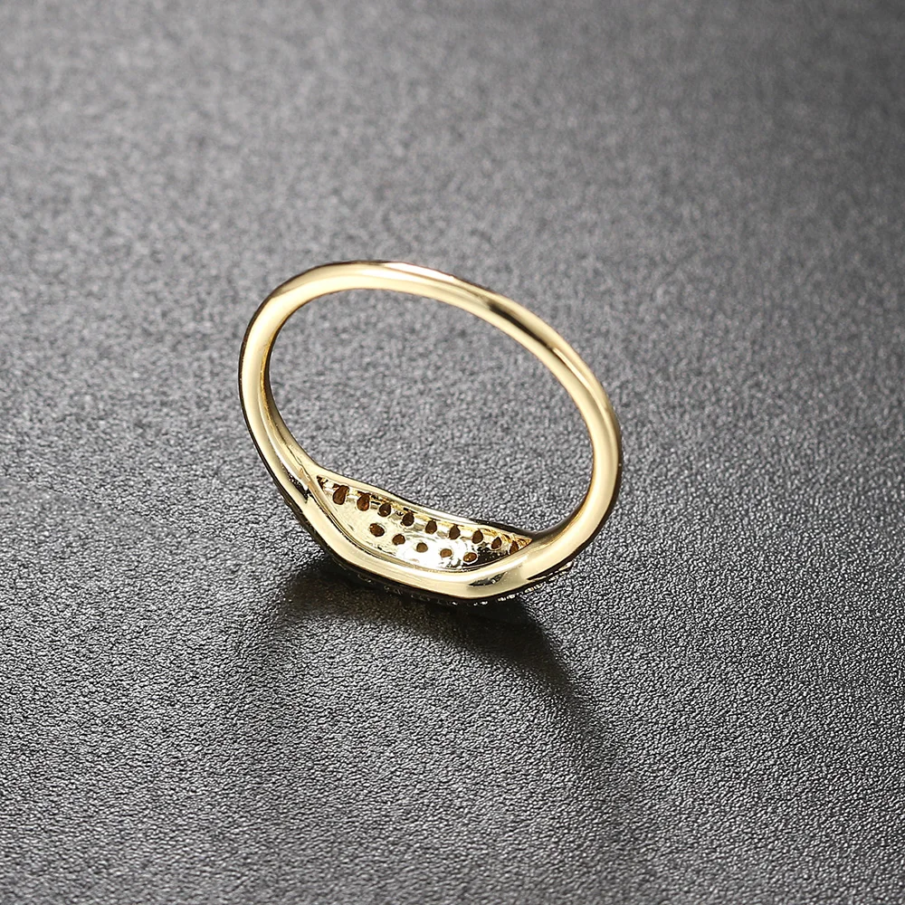 Trend Minimalist Stacking Ring For Women Dainty Zirconia Gold Color Crystal Finger Accessories for Female Jewelry Gift R737 5