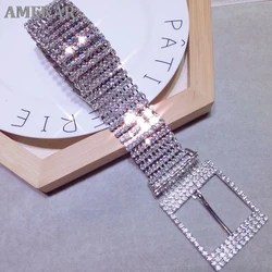 Women Shiny Waistband Luxury Inlaid Full Rhinestone Belt Crystal Diamond All Match Waist Chain