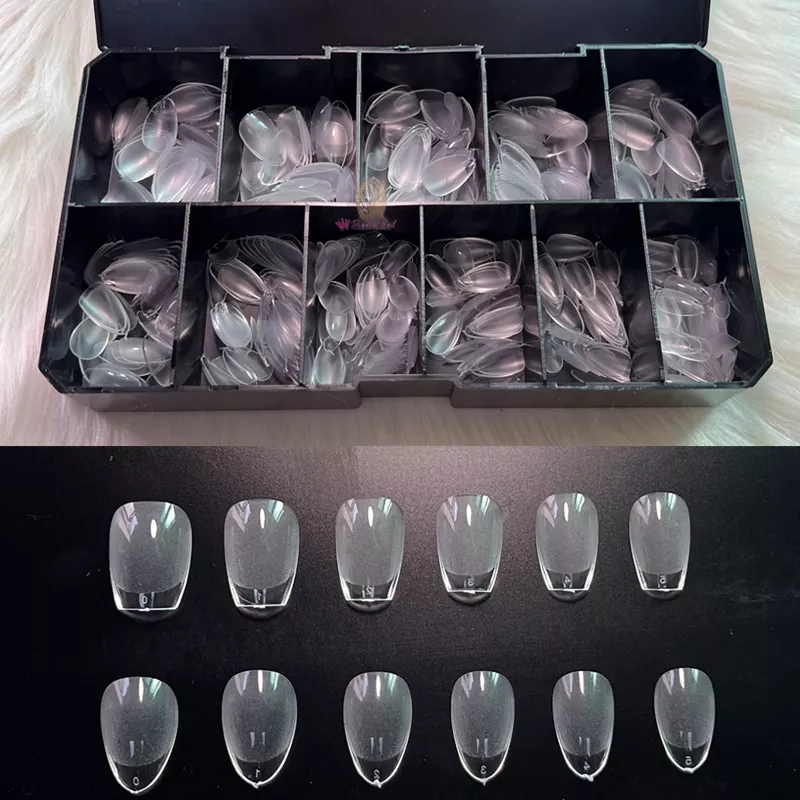 

Gel X Nails Extension System XXS Coffin Almond Full Cover Sculpted Semi Frosted Clear Press On False Nail Tips Acrylic Supplies