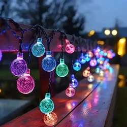 Solar - Powered Waterproof Bubble String Lights for Outdoor Parties and Holiday Decor (Ball colorful)