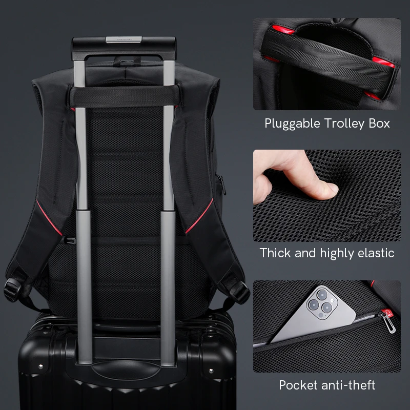Kingsons Waterproof Anti-theft 15.6-17inch Laptop Backpack with USB Charging Carry on Travel Backpack Mochila for men women 6