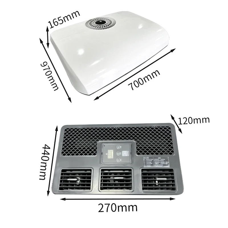 Fast Cooling Dc Supply Heavy Truck Turbo Inverter Compressor Electric Car Air Conditioner 12V/24V 1800W Cooler