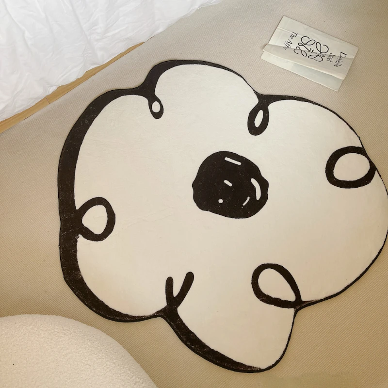 

Carpets for Living Room Home Decor Modern Minimalist Literary Flower Shaped cute IG Soft Bathroom Bedroom Dresser Polyester Rugs