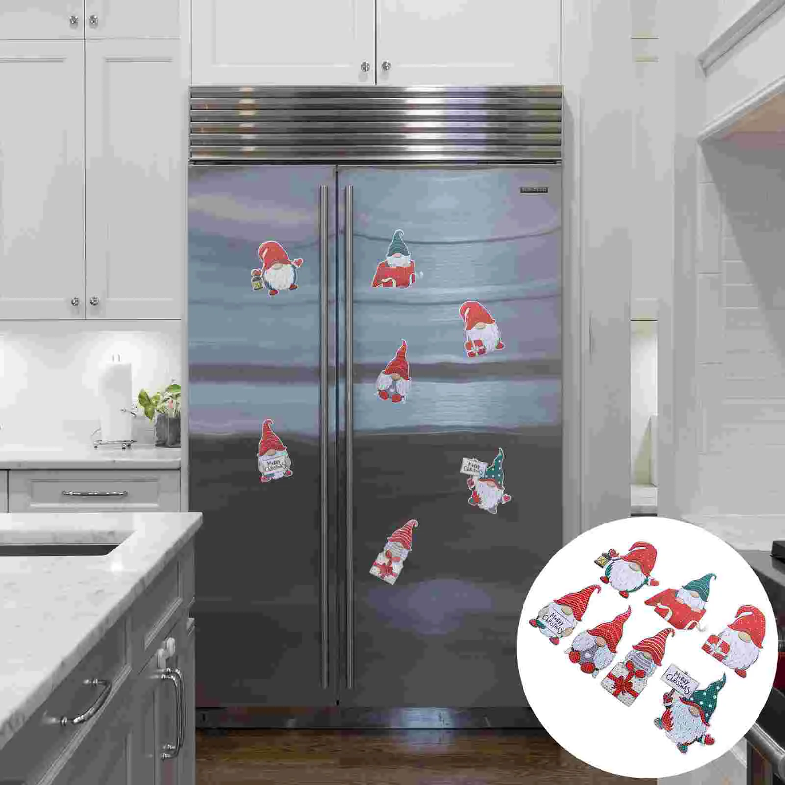

7Pcs Xmas Themed Fridge Magnets Refrigerator Decorations (Assorted Color)