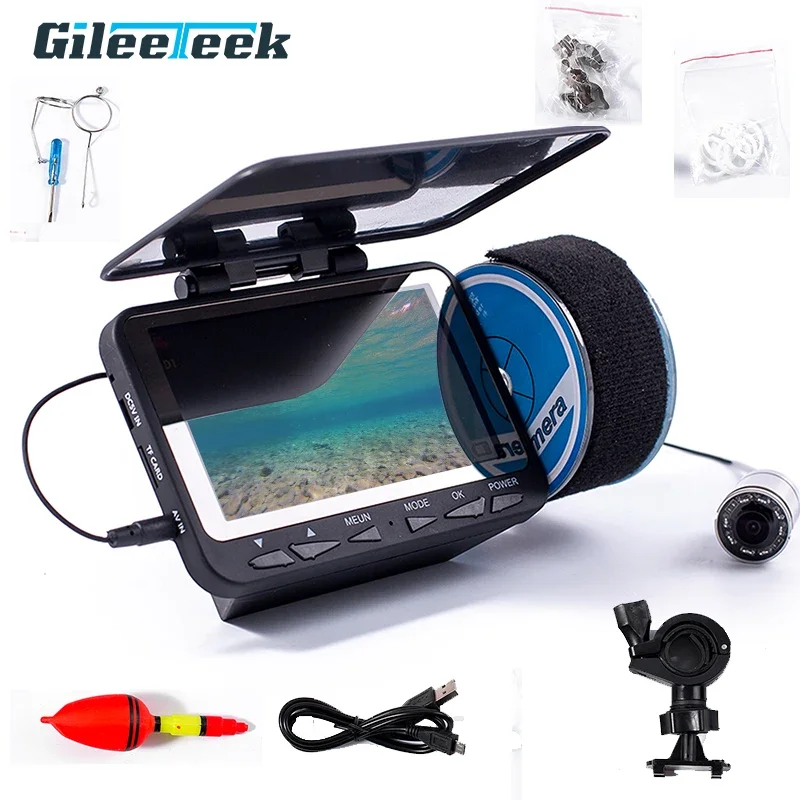 

WF06R WF06R 15M HD 1000TVL Underwater Ice Fishing Camera Video Fish Finder 4.3" LCD 8pcs IR LED 140 Degrees Angle