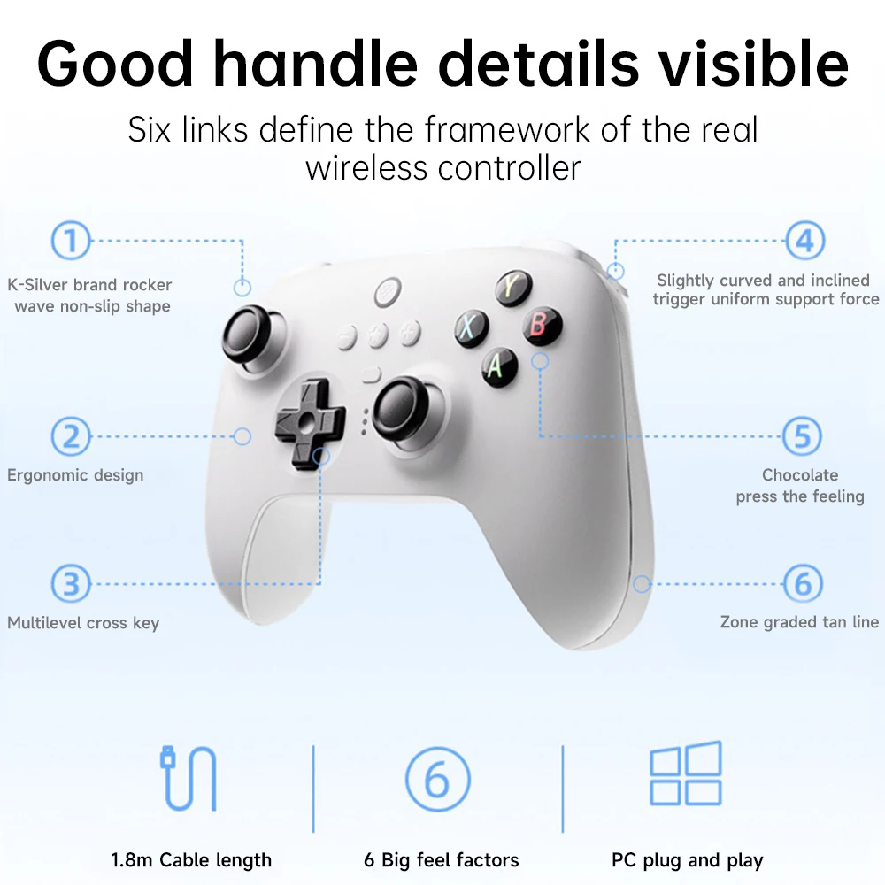 8Bitdo Ƽ  Ʈѷ, PC  ũ   ȵ̵ TV ALPS ̽ƽ ġ Ʈѷ, 2.4g