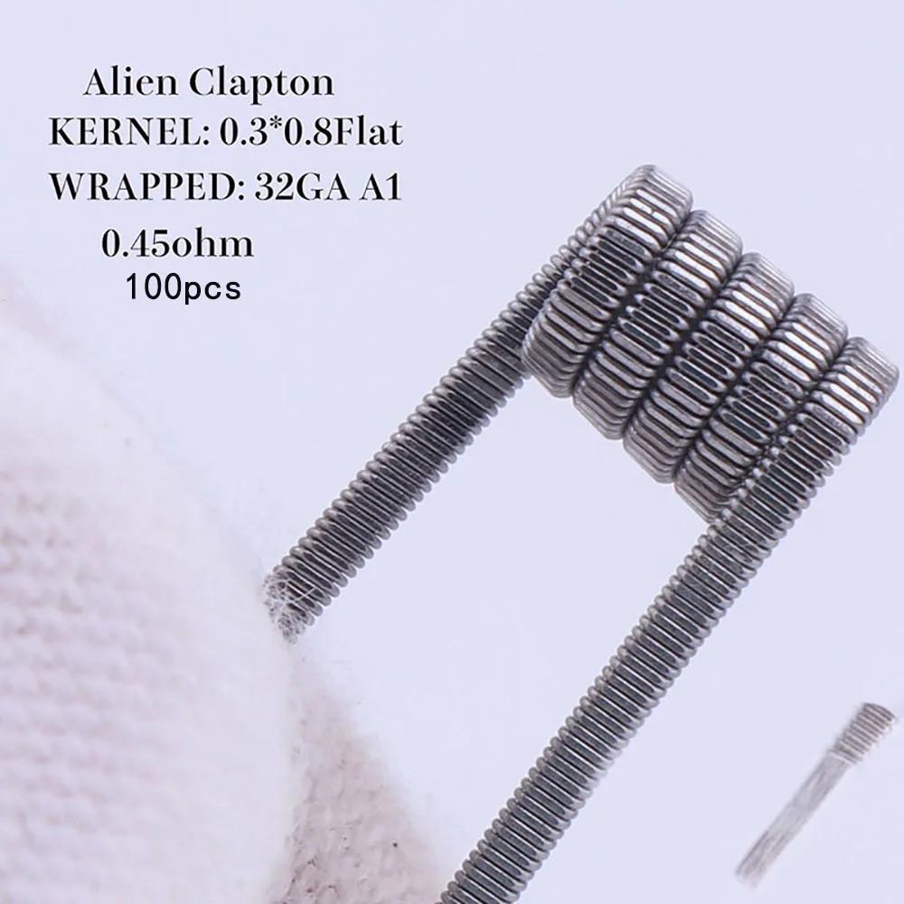 50pcs/box A1/316 Flat twisted wire Fused clapton Hive wires Alien Mix twisted Quad Tiger coils Heating Resistance coil heating resistance coil
