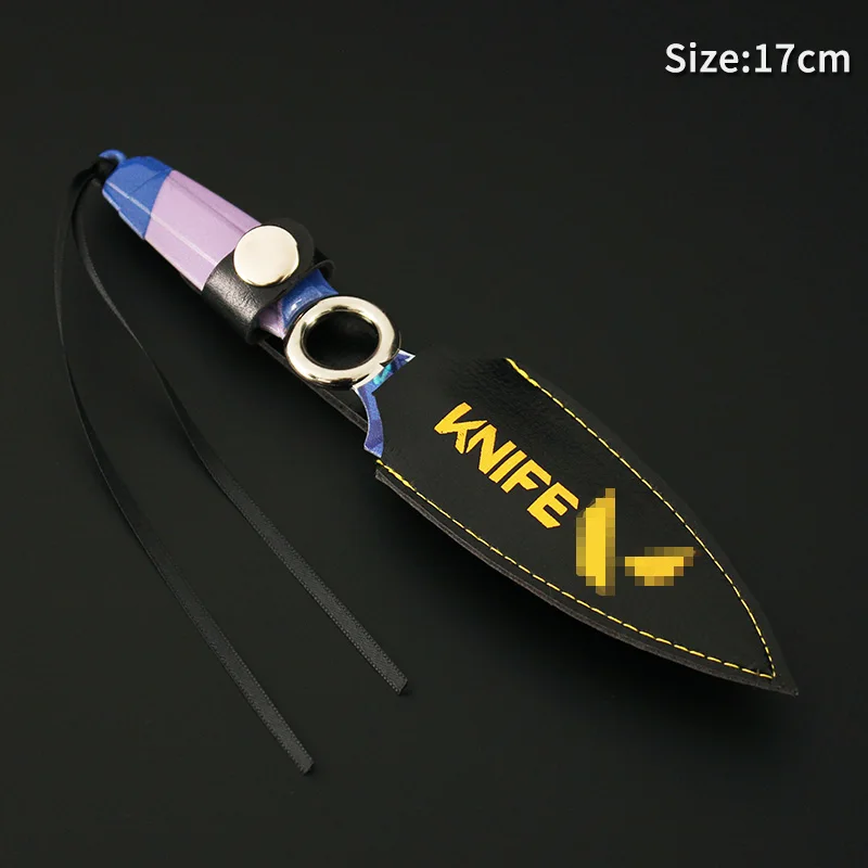 17cm Valorant Weapon JETT Kunai With Holster Weapon Model Knife Toy Sword Cosplay Metal Knive Weapon Gifts Toys for Kid 3