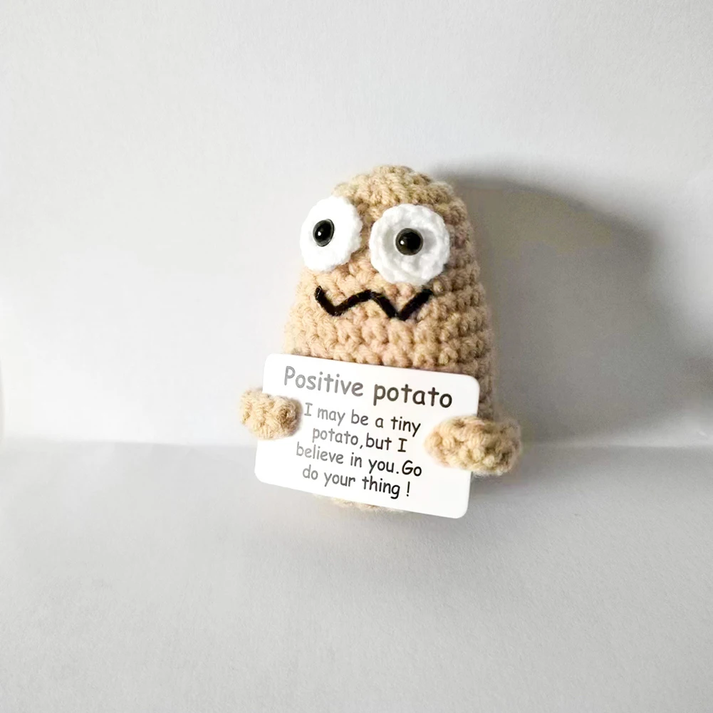 Emotional Support Potato Inspiring Potato Handmade Potato Plush with  Inspiring Card Funny Cute Crocheted Stuffed For Friends - AliExpress