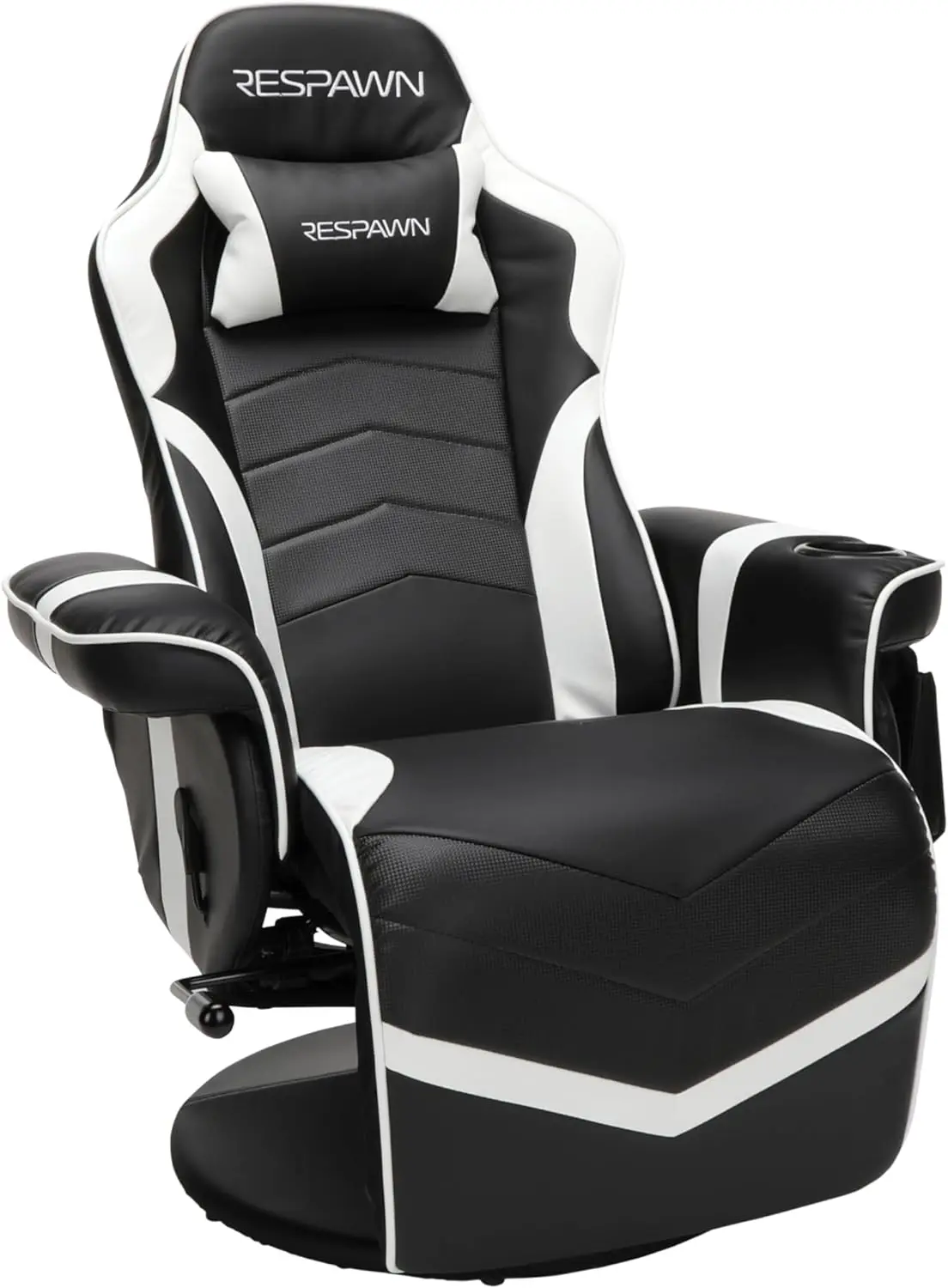 

900 Gaming Recliner - Computer Recliner, Adjustable Leg Rest and Recline, Recliner w/ Cupholder, Reclining Gaming Chair - White